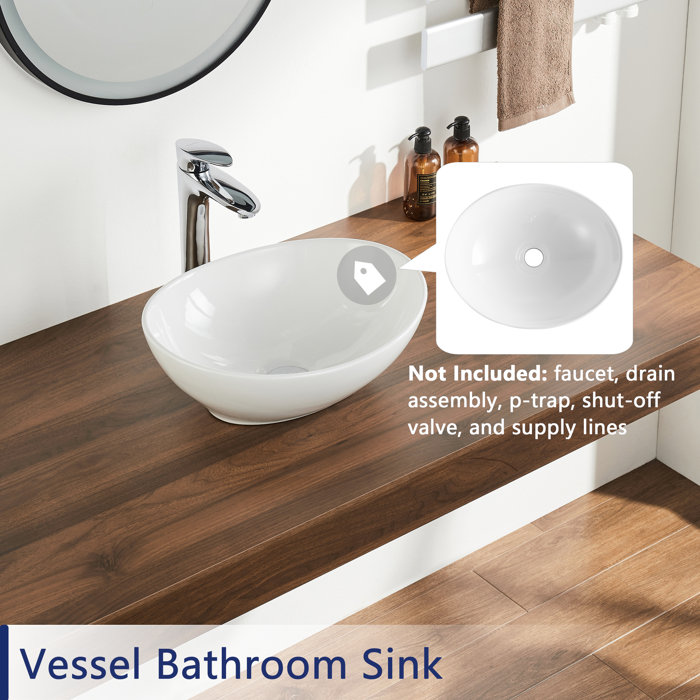DeerValley Horizon Ceramic Oval Vessel Bathroom Sink & Reviews Wayfair